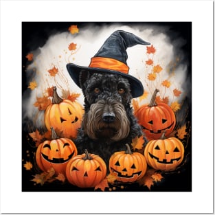 Kerry blue terrier Hallowen Posters and Art